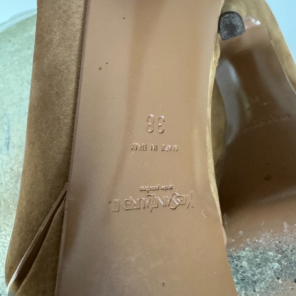 YSL - Tan Tribute Suede Booties w/ Fur Cuffs - Picture 12 of 15